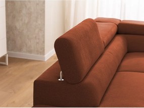 Ženilková rohová pohovka v terakotovej farbe (ľavý roh/do L) Marbeya – Ropez