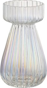 Perleťová sklenená vázička s rebrovaním Tippo - Ø 8*14 cm