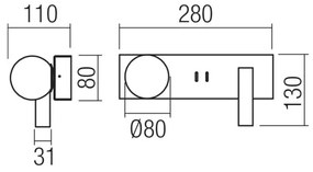 Redo 01-4662 - LED nástenné svietidlo NORMA LED/5W/230V+LED/3W CRI90 USB bronzové