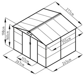 Záhradný domček G21 GAH 706 - 277 x 255 cm, šedý 63900551