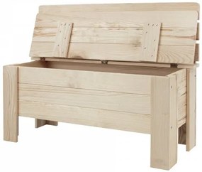 MALÁ DREVENÁ LAVIČKA S ÚLOŽNÝM PRIESTOROM B-12 surová 54x71x29