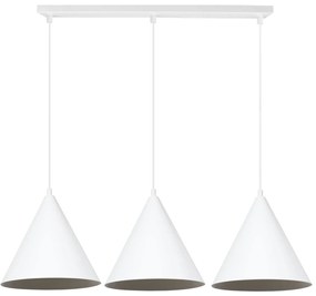 Závesné svietidlo Soho, 3x biele kovové tienidlo, (fi 25cm)