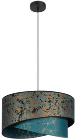 Luster na lanku REZO 1xE27/60W/230V tyrkysová/zlatá