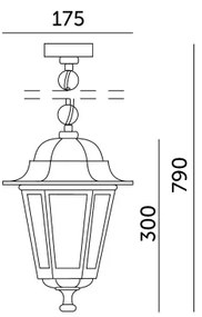 Vonkajší luster na reťazi 1xE27/60W/230V IP44 biela