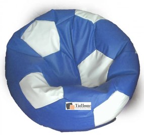 Sedací vak futbalová lopta XXL TiaHome - bielo svetlo modrá