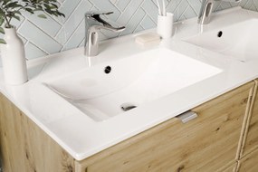 Závesná skrinka Aster Lava so zápustnými umývadlami 120 cm zelená/biela
