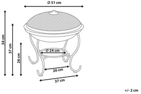 Okrúhle vonkajšie ohnisko čierna oceľ NEGARA Beliani