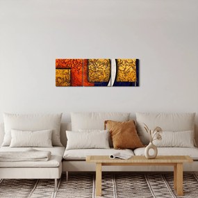 Obraz abstrakcie (s hodinami) (90x30 cm)