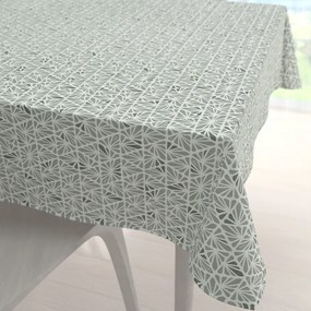 Biante Bavlnený štvorcový obrus Sandra SA-627 Pastelovo zelená mozaika na bielom 130x130 cm