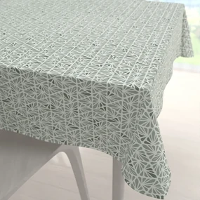 Biante Bavlnený štvorcový obrus Sandra SA-627 Pastelovo zelená mozaika na bielom 130x130 cm