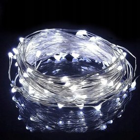 Vianočná svetelná reťaz 50 LED, studená biela
