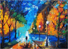 Obraz - Milenci, Pointilizmus (70x50 cm)