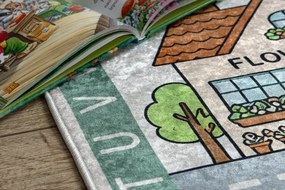 Detský koberec protišmykový BAMBINO 61430 sivý / ružový