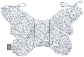 Dojčenský stabilizačný vankúšik ŠEDÝ v tvare motýlika