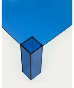 Modrý sklenený konferenčný stolík 85x85 cm Adularia – Kave Home