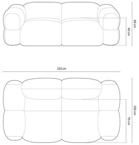 Hnedá pohovka 210 cm Loretto – Cosmopolitan Design