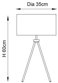 Endon 66986 - Stolná lampa TRI 1xE27/40W/230V mosadz/béžová