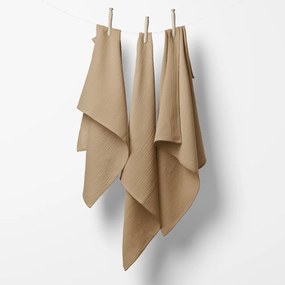 Biante Mušelínová plienka/dečka Nature MSN-024 Pieskovo béžová - ZVÝHODNENÁ SADA 3 KS 120x120 cm - Sada 3 ks