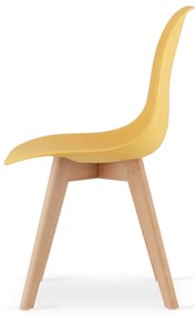 Set dvoch jedálenských stoličiek KITO horčicové / naturálne nohy (2 ks)