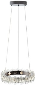 Toolight Toolight, LED závesné svietidlo s krištáľmi APP1041-CP + diaľkové ovládanie, chrómová, OSW-09472