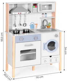 Detská drevená kuchynka ECOTOYS s LED a zvukmi