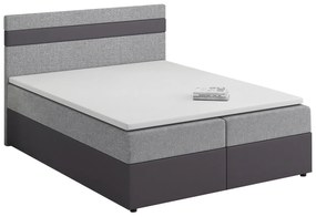 Manželská posteľ Boxspring 140x200 cm Mimosa Comfort (melírovaná svetlosivá + tmavosivá) (s roštom a matracom). Vlastná spoľahlivá doprava až k Vám domov. 1056231