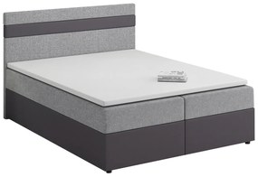 Manželská posteľ Boxspring 180x200 cm Mimosa (melírovaná svetlosivá + tmavosivá) (s roštom a matracom). Akcia -21%. Vlastná spoľahlivá doprava až k Vám domov. 1007819