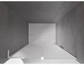 Mexen Velar L, posuvné sprchové dvere do otvoru 110 cm, 8mm sklo námraza, biela matná, 871-110-003-31-20