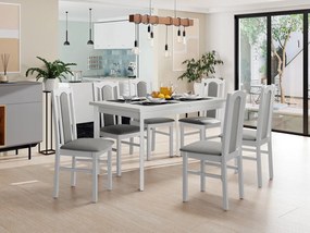 Rozkladací stôl so 6 stoličkami AL08, Morenie: biela - L, Poťahové látky: Hygge D91