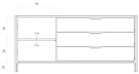 Nízka komoda z dubového dreva v prírodnej farbe 140x64 cm Twig – The Beds