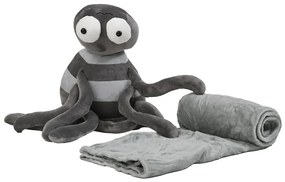 Plyšový PAVÚK s detskou dekou vo vnútri, sivý