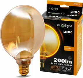 ECOLIGHT Dekoratívna LED žiarovka E27 4W 200lm G130 Amber Retro - rada ZERO