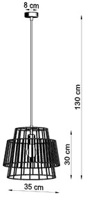 GATE Závesné svetlo, čierna SL.0663 - Sollux