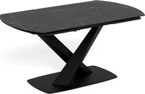 Rozkladací jedálenský stôl Morella 160/240 cm čierny mramor/čierny