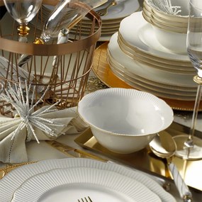 Porcelánová sada 24 ks talířů GoldieWhite bílá/zlatá