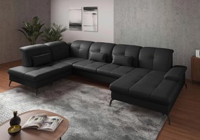 XXXLutz SEDACIA SÚPRAVA, koža, čierna Sit & More - Sedačky - 00014401215L