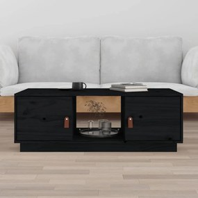 vidaXL Konferenčný stolík čierny 100x50x35 cm borovicový masív