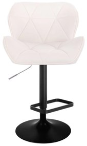LuxuryForm DESIGN Barová stolička MILANO VELUR na čiernom tanieri - biela