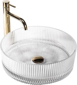 Rea Ingrid, sklenené umývadlo na dosku 40x40x13 cm, číra, REA-U0278