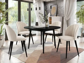 Okrúhly stôl Botiler FI 100 so 4 stoličkami ST100 04, Farby: natura, Potah: Magic Velvet 2217