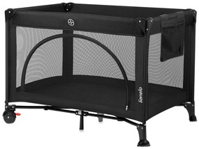 Lionelo - Cestovná postieľka LAURA čierny karbón