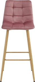 Barová stolička ARCETO zamatová, tmavoružová / hnedá
