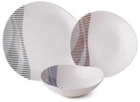 24-dielna jedálenská súprava, pestrofarebná, porcelán