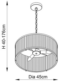 Endon 106282 - Závesný luster RIDGETON na reťazi 3xE14/6W/230V, mosadz