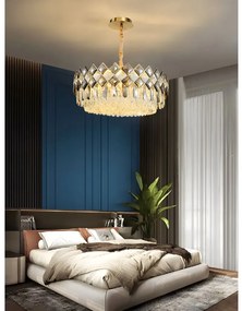 Toolight Toolight, zásvesné krištáľové svietidlo 8xE14 APP1540-8CP60, zlatá lesklá, OSW-05171