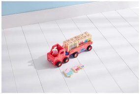 Drevené nákladné auto s prívesom Prasiatko Peppa (auto s drevenou abecedou)  (100395658)