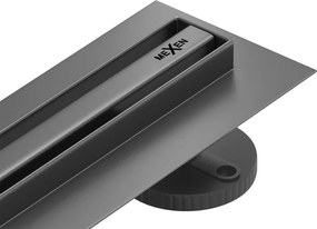 Mexen Flat 360° Slim sprchový žľab 80 cm, brúsený grafit, 1E41080