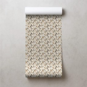 Tapeta béžová geometria s priestorovým efektom