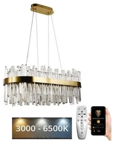 NEDES LED Stmievateľný krištáľový luster na lanku LED/90W/230V + diaľkové ovládanie ND3597