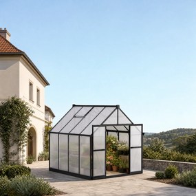 Skleník 234 × 244 × 254 cm, zosilnená konštrukcia, polykarbonát 6 mm